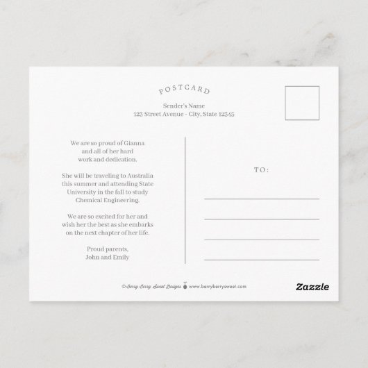 Editorial Style Graduation Invitation Postcard (Dos)