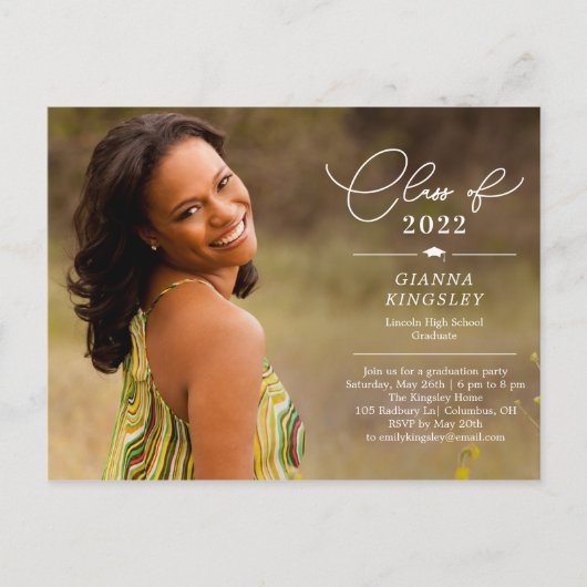 Editorial Style Graduation Invitation Postcard (Devant)