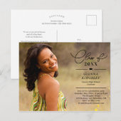 Editorial Style Graduation Invitation Postcard (Devant / Derrière)