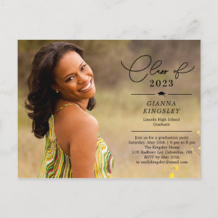 Editorial Style Graduation Invitation Postcard Briefkaart