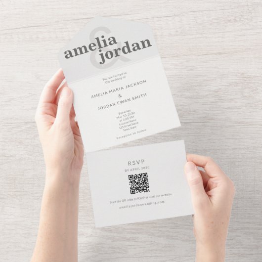Editorial Typography All-In-One Wedding Invitation (Déchirure)
