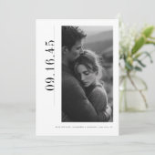 Éditorial Vertical Date Noir Blanc Save the Date (Debout devant)