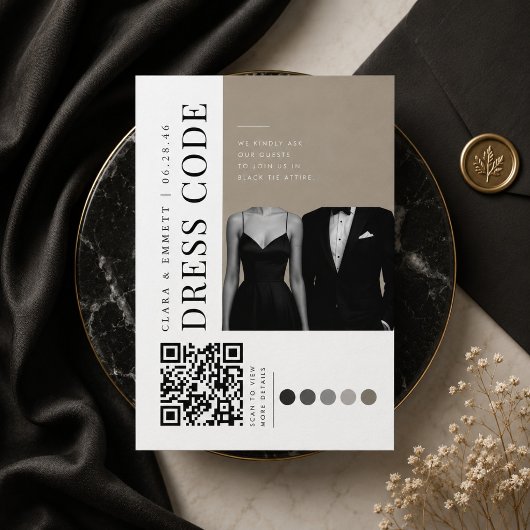Editoriale Trouwjurk Code QR Informatiekaartje