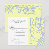 eDIY Elegant Simple RSVP Butterroom en Sky Blue (Voorkant / Achterkant)