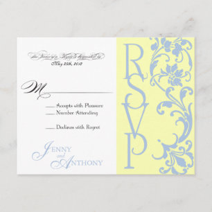 eDIY Elegant Simple RSVP Butterroom en Sky Blue Kaartje