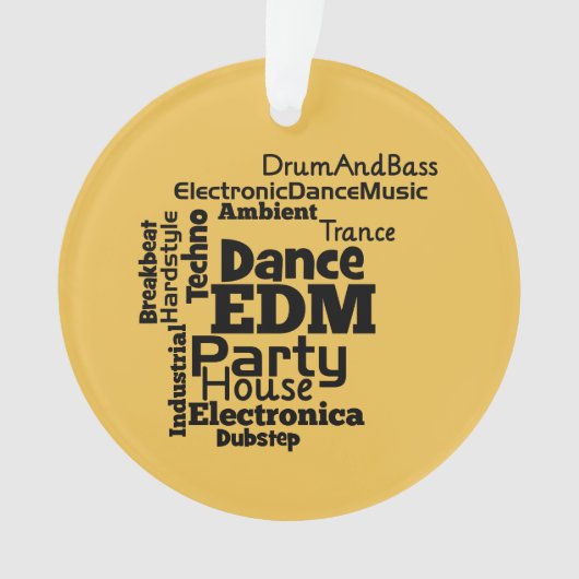 EDM Dance Party Word Cloud Ornament (voorkant)