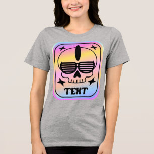 EDM-feest Skull-badge met aangepaste tekst Tri-Blend Shirt