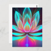 EDM Neon Laser Lights Lotus Flower Awakening Briefkaart (Voorkant / Achterkant)