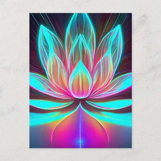 EDM Neon Laser Lights Lotus Flower Awakening Briefkaart (Voorkant)