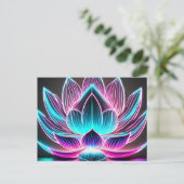 EDM Neon Laser Lights Lotus Flower Enlightenment Briefkaart (Staand voorkant)