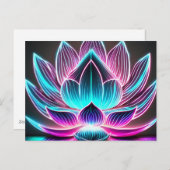 EDM Neon Laser Lights Lotus Flower Enlightenment Briefkaart (Voorkant / Achterkant)