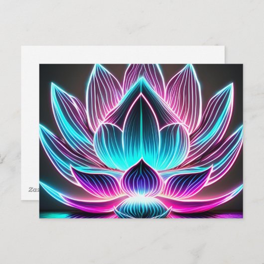 EDM Neon Laser Lights Lotus Flower Enlightenment Briefkaart (Voorkant / Achterkant)