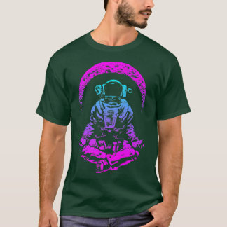 EDM Rave Music Festival Trippy Astronaut Crescent T-shirt