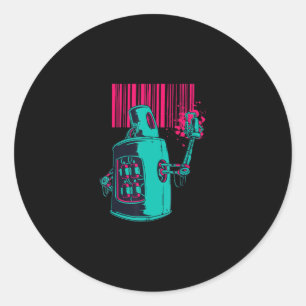 EDM Techno Grafi Robot Dance Rave Music Funny Gift Ronde Sticker