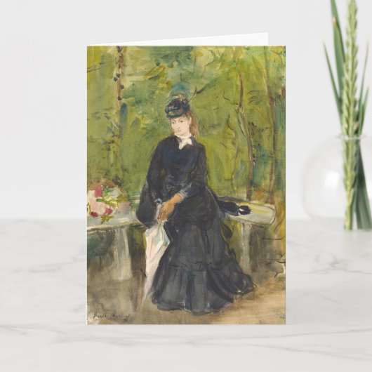 Edma zit in een park | Berthe Morisot Kaart (Voorkant)