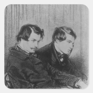 Edmond de Goncourt en Jules de Goncourt Vierkante Sticker