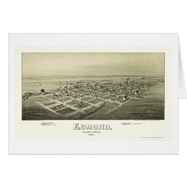 Edmond, OK Panorama Map - 1891 (Voorkant Horizontaal)