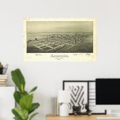 Edmond Oklahoma 1891 Antiek Panorama Poster (Thuiskantoor)