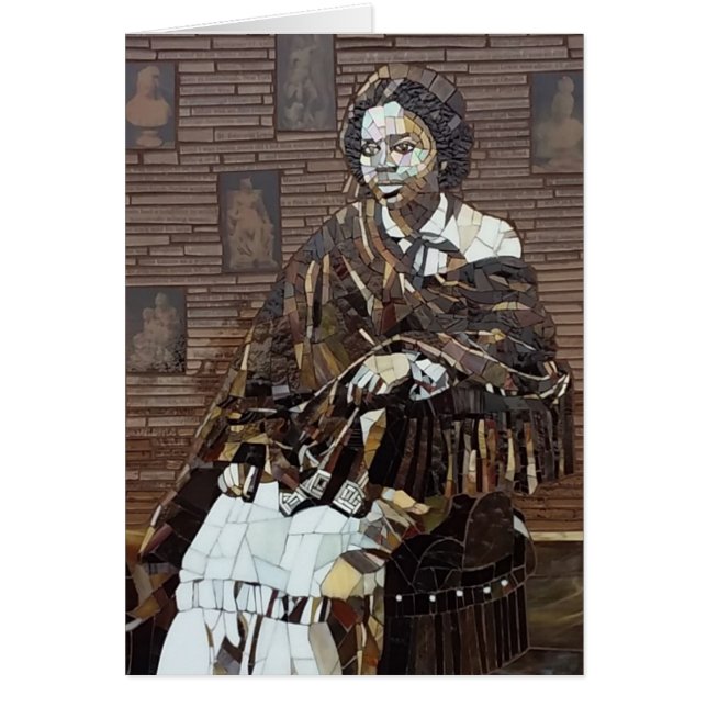 "Edmonia Lewis" gekleurd mozaïekontwerp van glas (Voorkant)