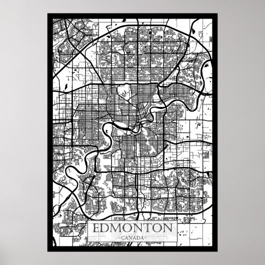 Edmonton Canada Stadkaart Poster (Voorkant)