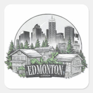 Edmonton City, Canada Vierkante Sticker