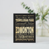 Edmonton City of Canada Typography Art Briefkaart (Staand voorkant)