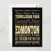 Edmonton City of Canada Typography Art Briefkaart (Voorkant / Achterkant)