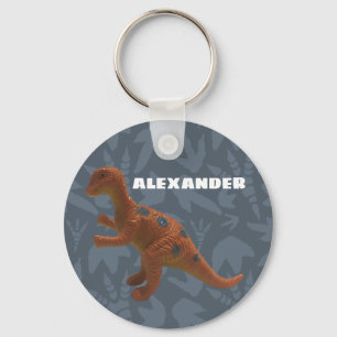 Edmontosaurus Speelgoed Dinosaur Oranje en Blue Gr Sleutelhanger