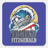 Edmund Fitzgerald | Tribute to the Legendary Ship Vierkante Sticker (Voorkant)