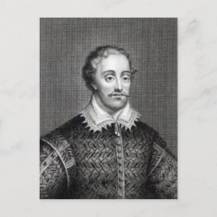 Edmund Spenser, gegraveerd door Burnet Reading Briefkaart