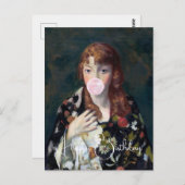 Edna blaast een Happy Birthday-bubblegum Briefkaart (Voorkant / Achterkant)