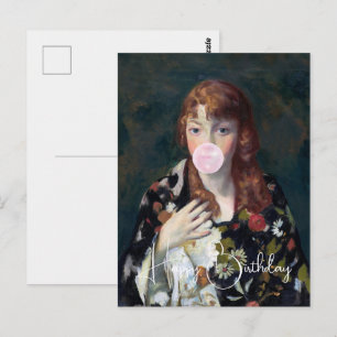 Edna blazen een bubble kauwgom Gelukkige Verjaarda Briefkaart