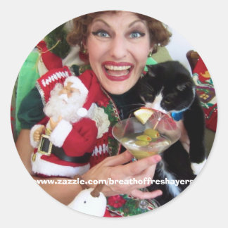 Edna Kerst stickers! Ronde Sticker