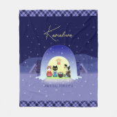 Edo-Neko's sneeuwviering Fleece Deken (Voorkant)