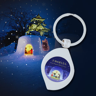Edo-Neko's Snowy Celebration Metal Sleutelhanger