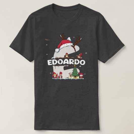 Edoardo Kerstmis met Edoardo Name voor grappige fe T-shirt (Design voorkant)