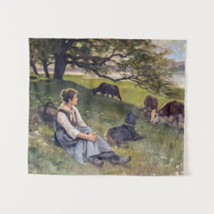 Edouard Debat-Ponsan The Cowherd Wandkleed