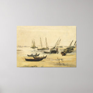 Edouard Manet Beach, Low Tide Canvas Afdruk