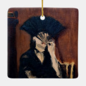 Edouard Manet - Berthe Morisot met een ventilator Keramisch Ornament (Achterkant)