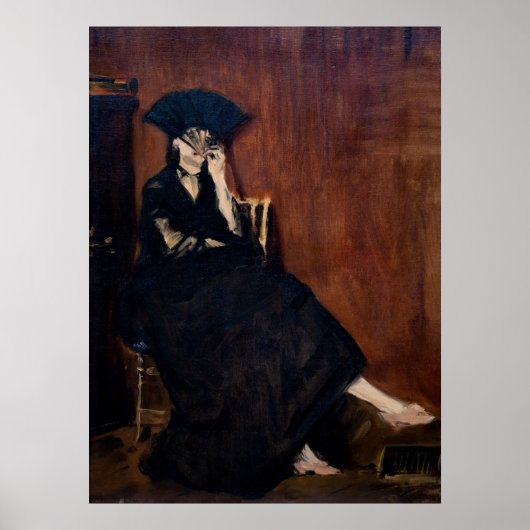 Edouard Manet - Berthe Morisot met een ventilator Poster (Voorkant)