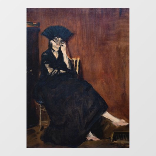 Edouard Manet - Berthe Morisot met een ventilator Raamsticker (Vel)