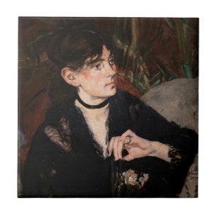 Edouard Manet - Berthe Morisot met een ventilator  Tegeltje