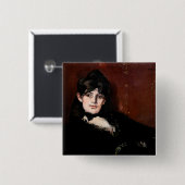 Edouard Manet - Berthe Morisot Reclining Vierkante Button 5,1 Cm (Voorkant /achterkant)