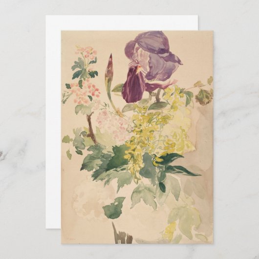 Edouard Manet - Bloem met Iris, Laburnum Kaart (Voorkant / Achterkant)