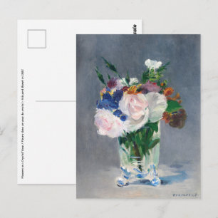 Edouard Manet - Bloemen in een kristallen vaas Briefkaart