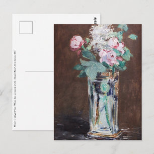 Edouard Manet - Bloemen in een kristallen vaas Briefkaart