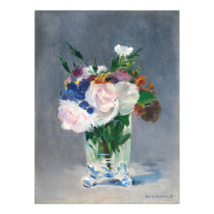 Edouard Manet - Bloemen in een kristallen vaas Foto Afdruk