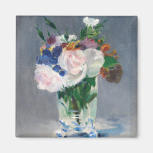 Edouard Manet - Bloemen in een kristallen vaas Magneet