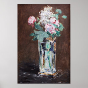 Edouard Manet - Bloemen in een kristallen vaas Poster