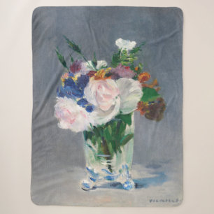 Edouard Manet - Bloemen in een kristallen vaas Sherpa Deken